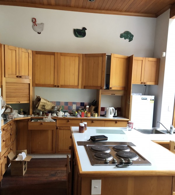 Garden kitchen before